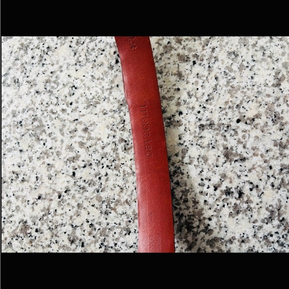 DEVECCHI Animal Print Brown Burgandy Belt with Gold Buckle - Picture 3 of 4